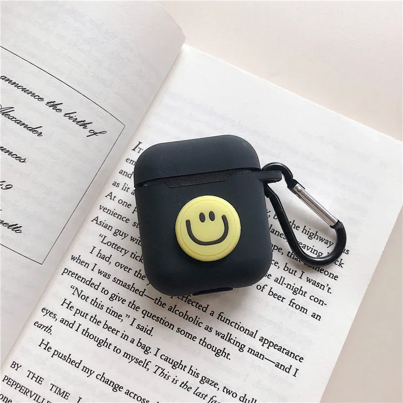 smile face Miki Minnie Mike Sully Mike Daisy Bear Мягкий чехол для Airpods Bluetooth беспроводной чехол для наушников зарядная коробка мультяшная крышка - Цвет: smile face
