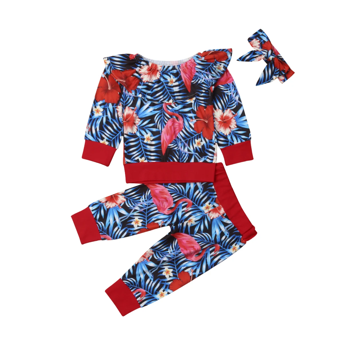 Комплекты одежды для маленьких девочек футболка топ штаны повседневный Милый