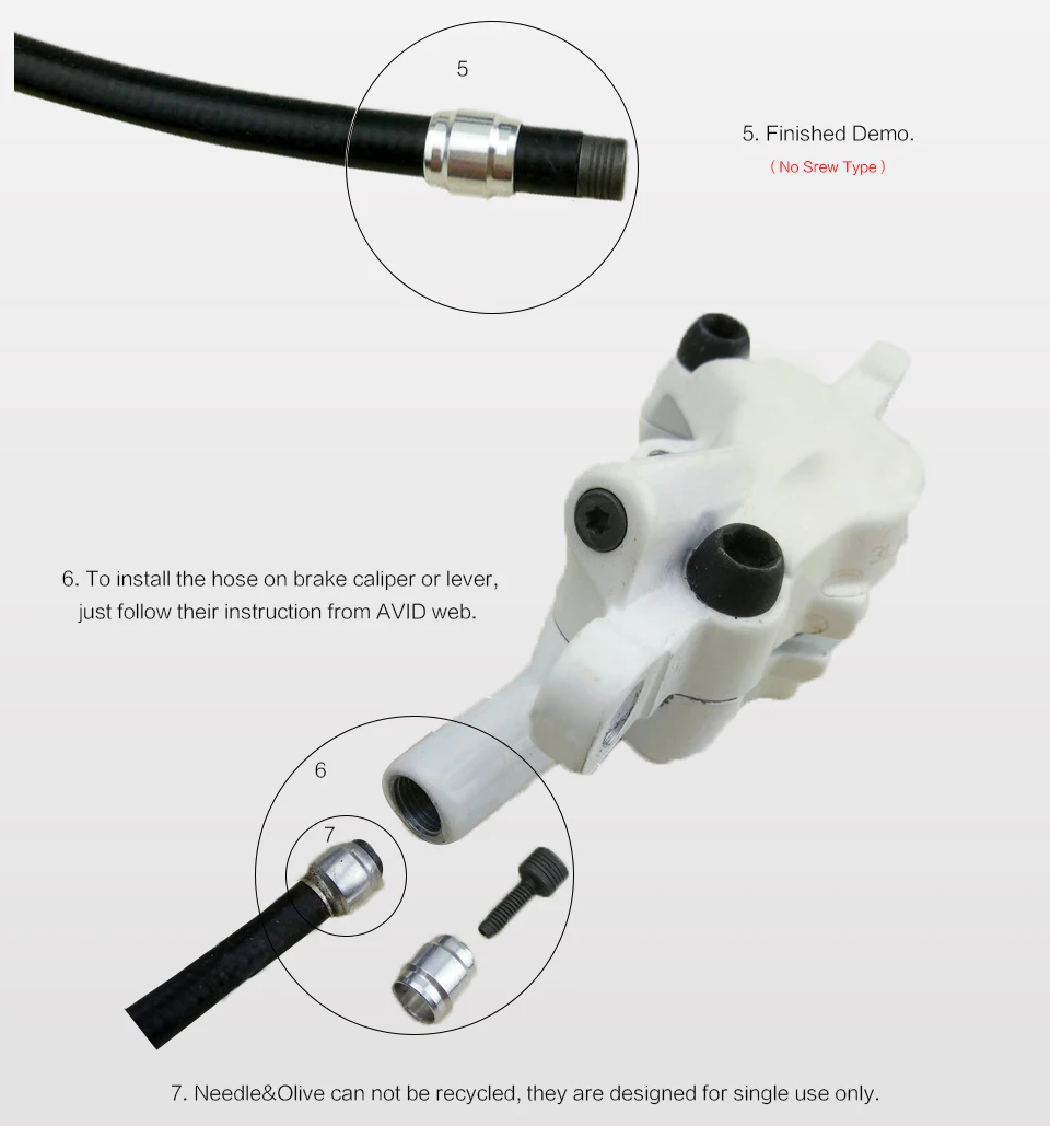 Гидравлический тормозной шланг и Компрессионный фитинг для AVID или SRAM оливковый