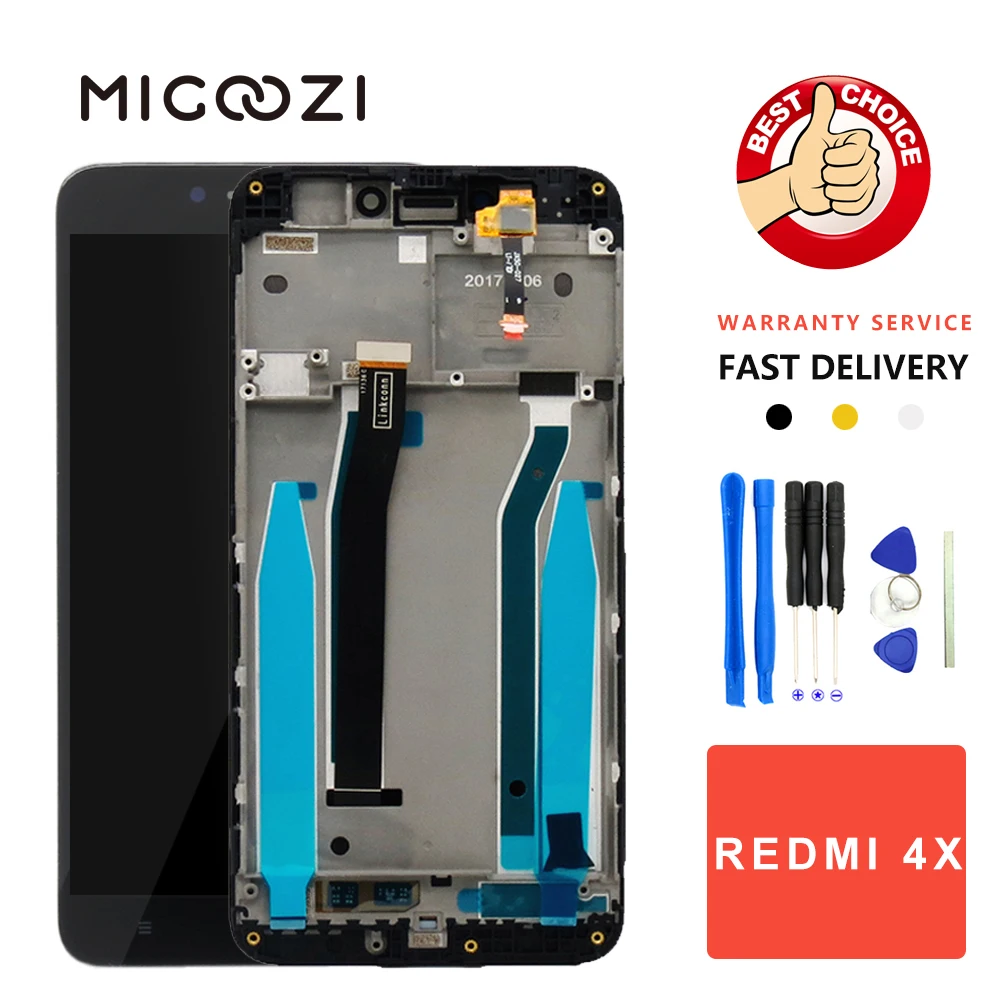 Оригинальный ЖК дисплей для Xiaomi Redmi 4X сенсорный экран с рамкой дигитайзер в сборе