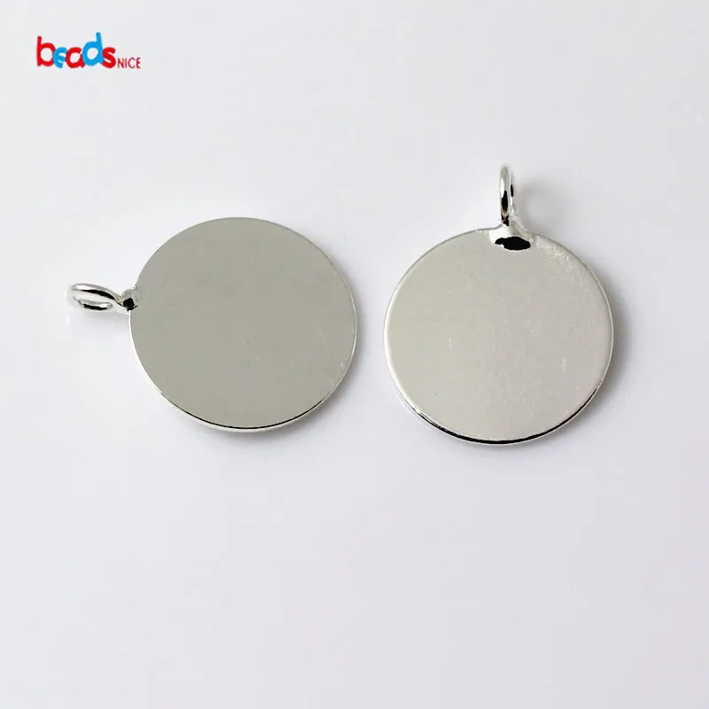 Beadsnice Pendant blanks for engrave own logo with rack plating 14X17X0.5mm hole 2mm DIY Jewelry Making ID28405 | Украшения и