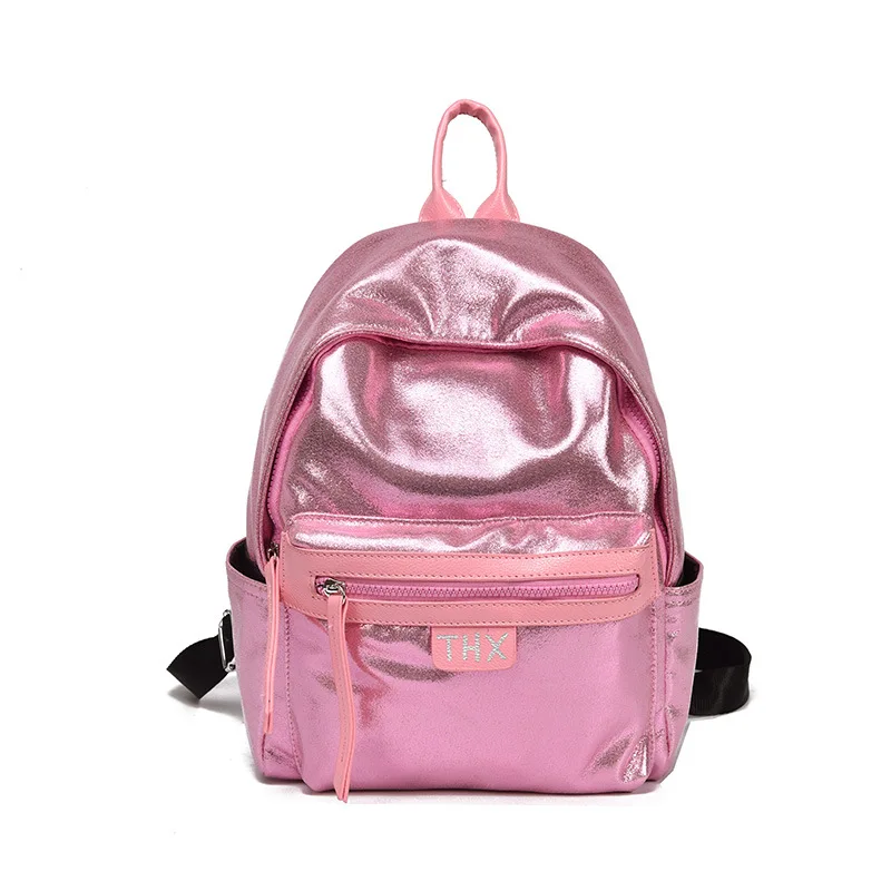 pink Новинка, милый серебряный рюкзак с голограммой и лазером, голографическая сумка для девочек mochila feminino, школьный кожаный маленький рюкзак в консервативном стиле - Цвет: pink