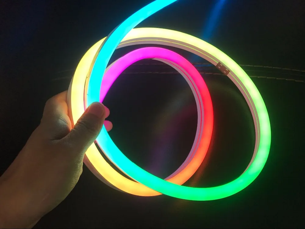 5 м DC5V WS2812B Адресуемая светодиодная Неоновая Гибкая Пиксельная лампа RGB