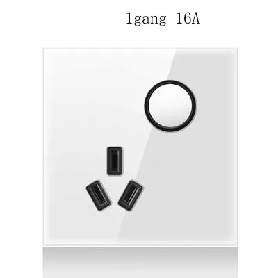 1 gang 3hole 86 Тип 1 2 3 4 банда 2 пути белый зеркальный стеклянный светильник настенный переключатель давления с светодиодный светильник s бытовой Франция немецкий розетка промышленности - Цвет: 1 gang 3hole