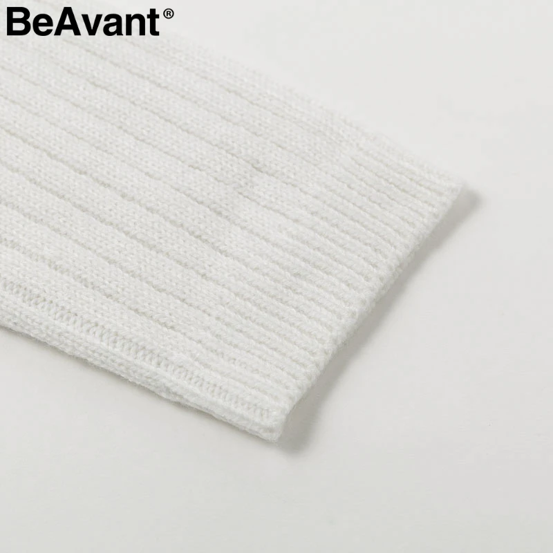BeAvant вязаное платье из двух частей, элегантный осенне-зимний женский свитер, платье, костюм, белые пояса, длинный рукав, женские миди юбки