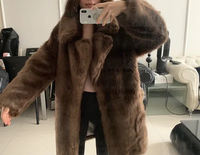 Стиль высокого класса модное женское пальто из искусственного меха 17S12