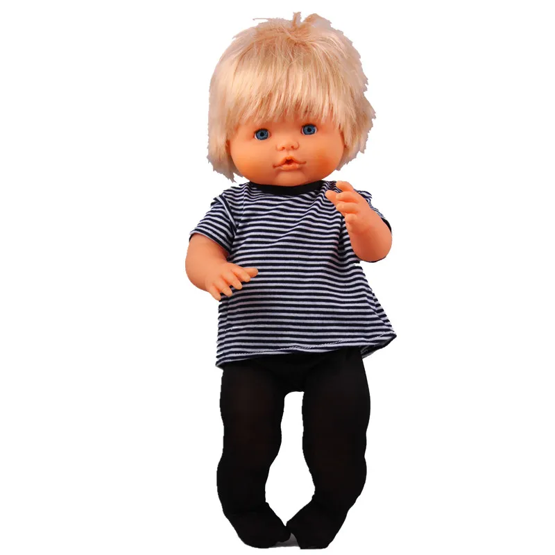 Одежда для кукол подходит 40 см 41 см Nenucos кукла Nenuco Ropa y su Hermanita Kawaii полосатая футболка и белые или черные штаны
