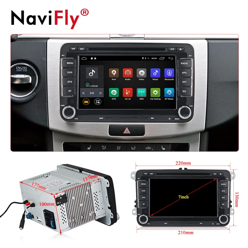 Бесплатная доставка 1024*600 Android8.1 2G ram Автомобильная магнитола для VW GOLF POLO TOURAN MK5 MK6