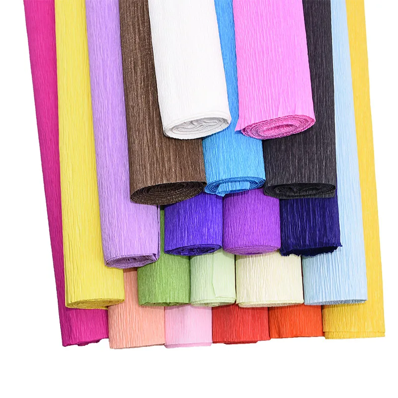 250cm*10/15/25/50 cm Crinkled Crepe Paper Gifts Flower Wrapping Wedding Festive Party Decoration DIY Fold Scrapbooking Crafts