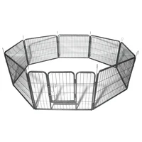 24 8 panel dog pet playpen heavy duty metal exercise fence kennel house exercise training puppy kitten space us stock