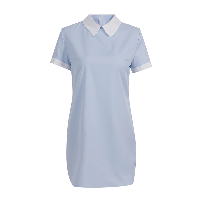 Сексуальное женское летнее платье повседневное однотонное офисное с коротким