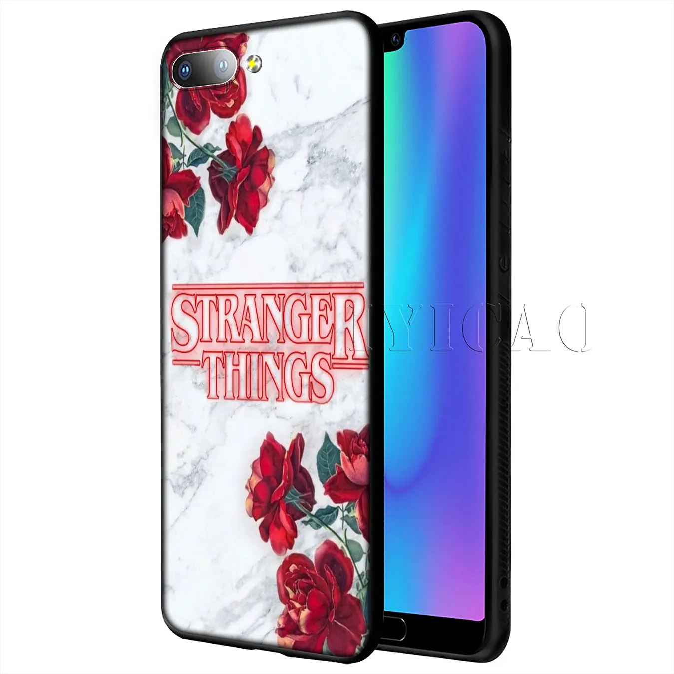 Мягкий силиконовый чехол IYICAO Red Rose Power Girl Marble для Huawei Y9 Y7 Y6 Prime 2019 Honor 20 8C 8X 8 9 9X 10 Lite 7C