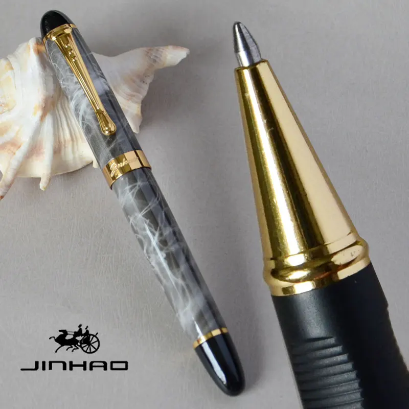 JINHAO X450 серый мрамор и золотой РОЛИК ручка Фиолетовый Синий Розовый Красный коралл белый зеленый черный 21 цветов для выбора JINHAO 450