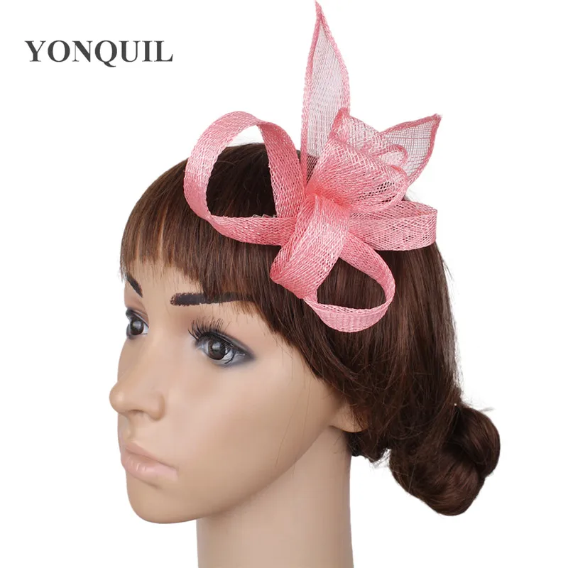 Ladies Elegant Feather Sinamay Brooches Women Hair Accessories Fancy Fascinators For Wedding Party Bridal Hats And Races MYQ014 |
