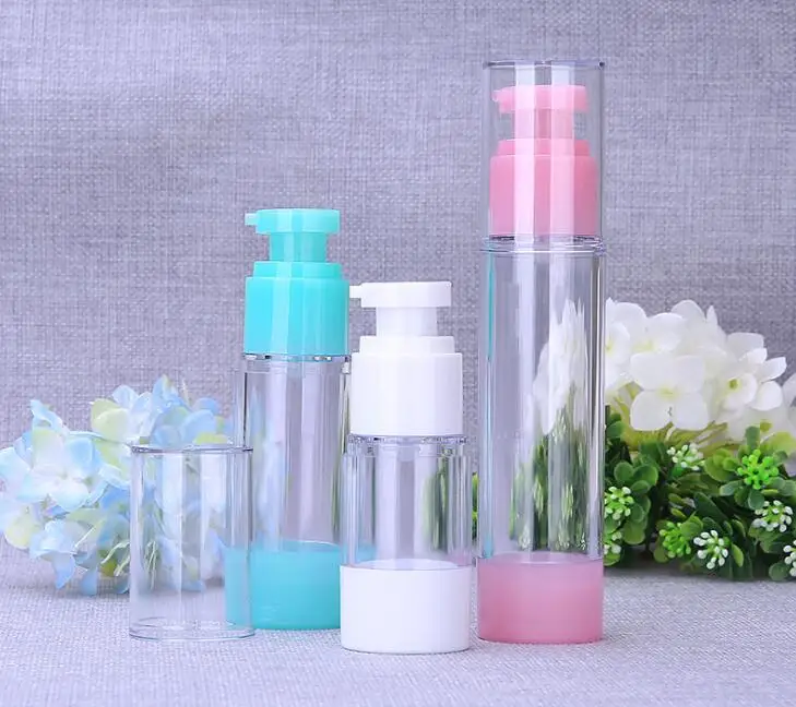 

10PC Empty Transparent Airless Pump Cosmetic Bottle 15/30/50ml Travel Mini Lotion Cream Bottles Vacuum Toiletries Container 2018