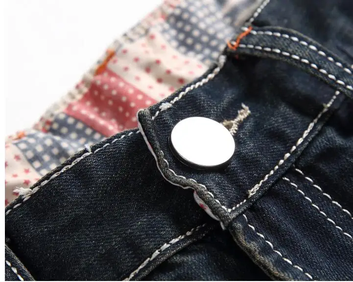 Jeans Men Business Casual Classic Direct Men Business Casual Straight  Jeans Stretch Denim Pants Broken Hole jeans