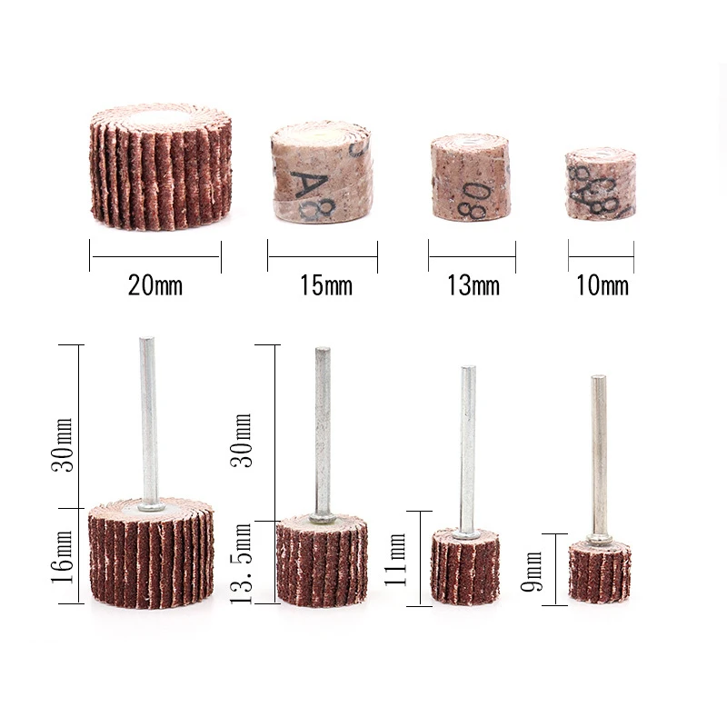 URANN 10Pcs Dremel 80-600 Grit Flap Wheels Sanding Brush Grinding Rotary Tool 10/12/15/20mm | Инструменты