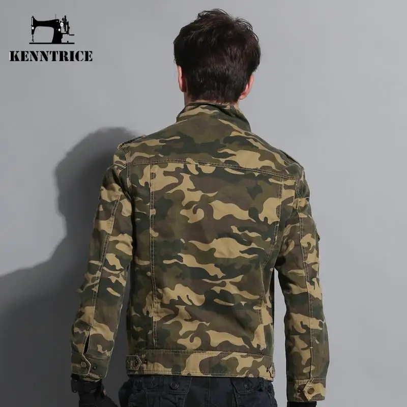 Kenntrice камуфляж куртка мужская хлопок военный мужской джинсовые куртки весна
