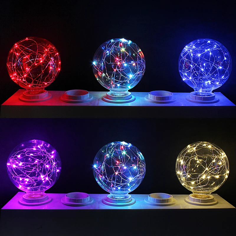 Электрическая лампочка эдисона Сказочный светодиодный лампы E27 G95 RGB гирлянда