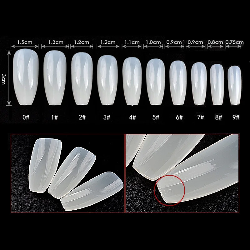 100/500Pcs Long Ballerina Coffin Shape Full Cover False Fake Nails Art Tip DIY MH88 | Красота и здоровье