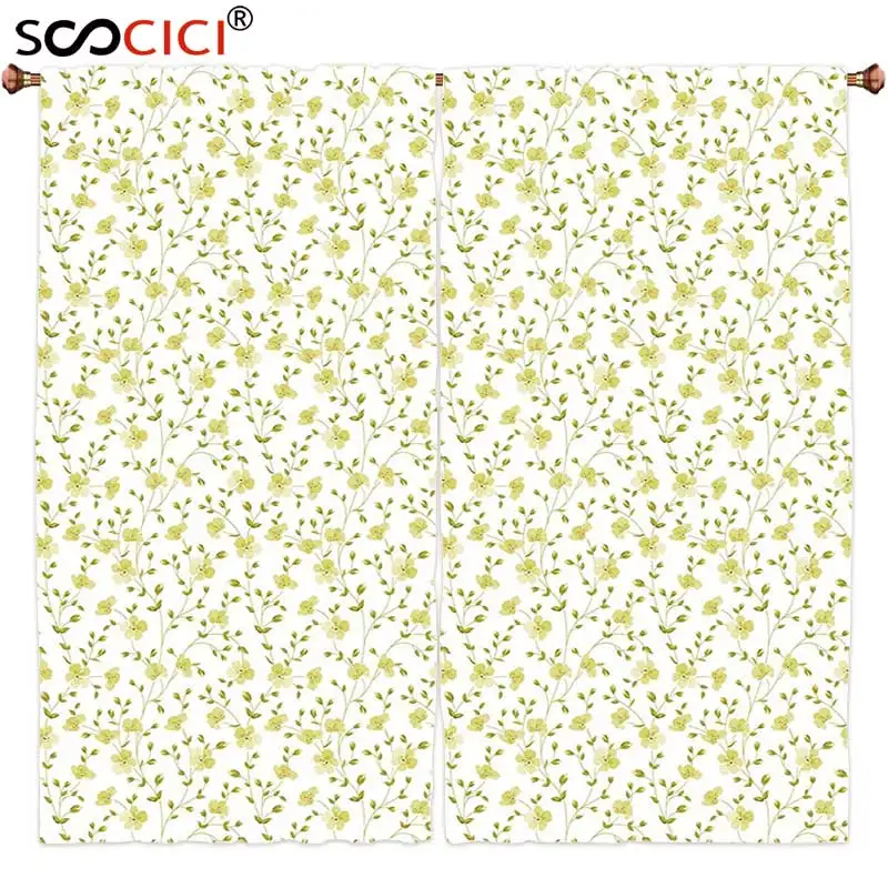 Занавески на окна 2 панели Декор для дома цветочный узор растительное восхищение