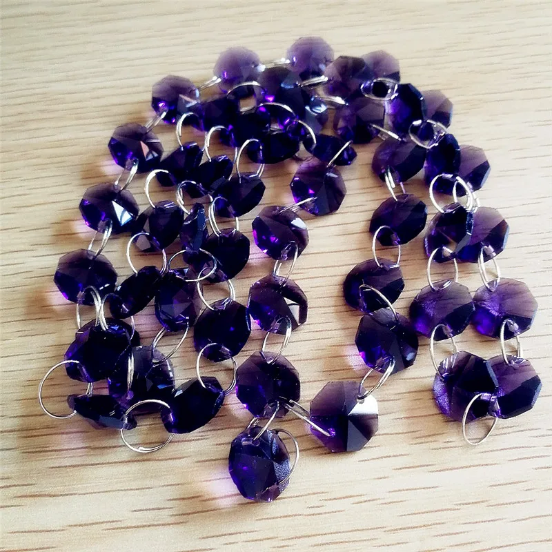 

Violet 100m/Lot Glass Bead Strand Diy Christmas Party Decor Accessory Chandelier Garland Strand Decor Chain Free Shipping