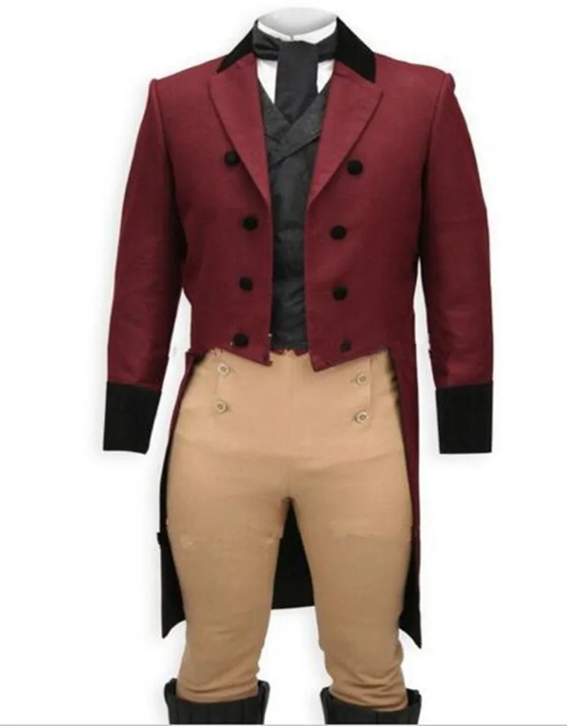 

Custom Made Wine Tailcoat Slim Fit Suits Men Tan Pants Black Vest,Bespoke Long Tail Tuxedo Tail Coat,Tailor Red Tuxedo Tailcoat