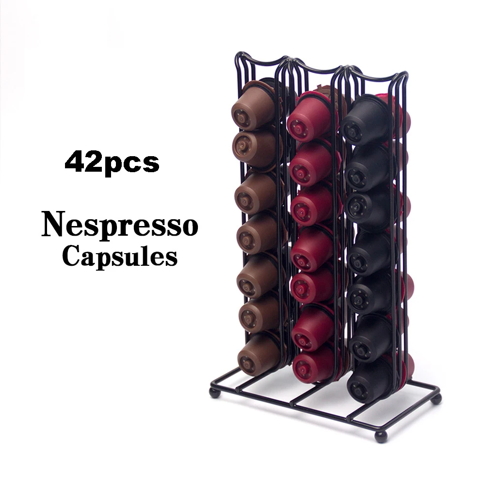 Металлическая стойка для капсул кофе Nespresso 42 шт. держатель черной кофейной