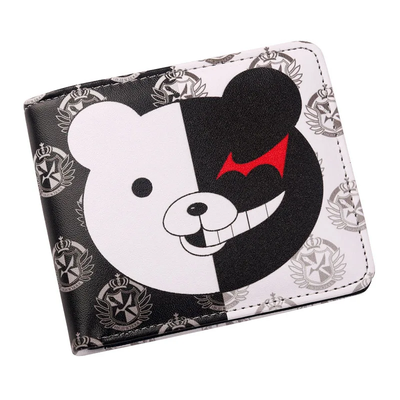 Мультфильм Аниме Danganronpa медведь Монокума кошелек для молодых людей двойной складной кошелек
