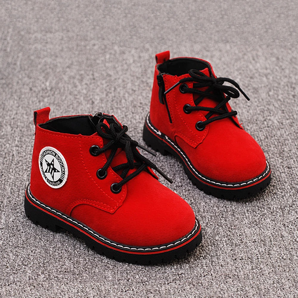 Зима новый мальчики сапоги Западный ветер звезды девушки Мартин свинья кожа