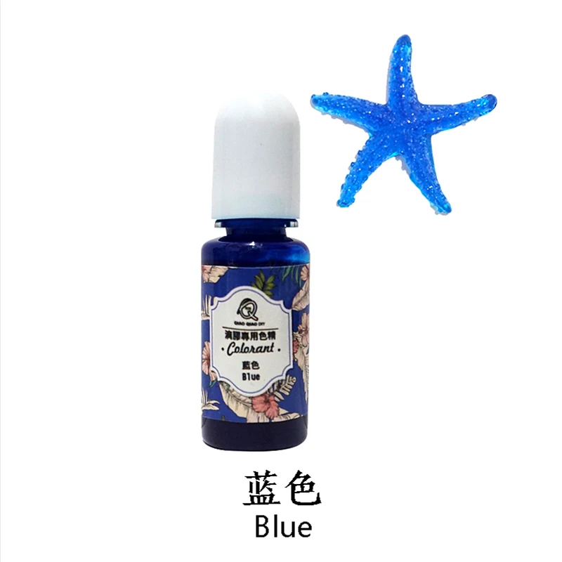 BLUE-10 QIAOQIAODIY 10ML Epoxy Resin Pigment UV Resin Coloring Dye Colorant Resin Pigment DIY Handmade Crafts Art Sets 14 Colors - Цвет: BLUE-10
