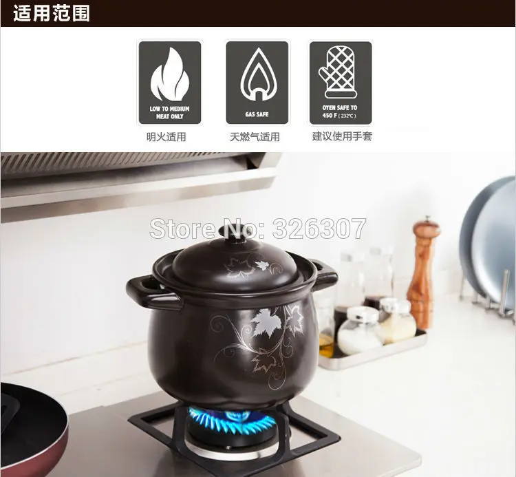 Chinese 5.5L 5KGS Big ceramic sand pot cookware stock porridge earthen saucepan marmite stew soup tureen casserole | Дом и сад