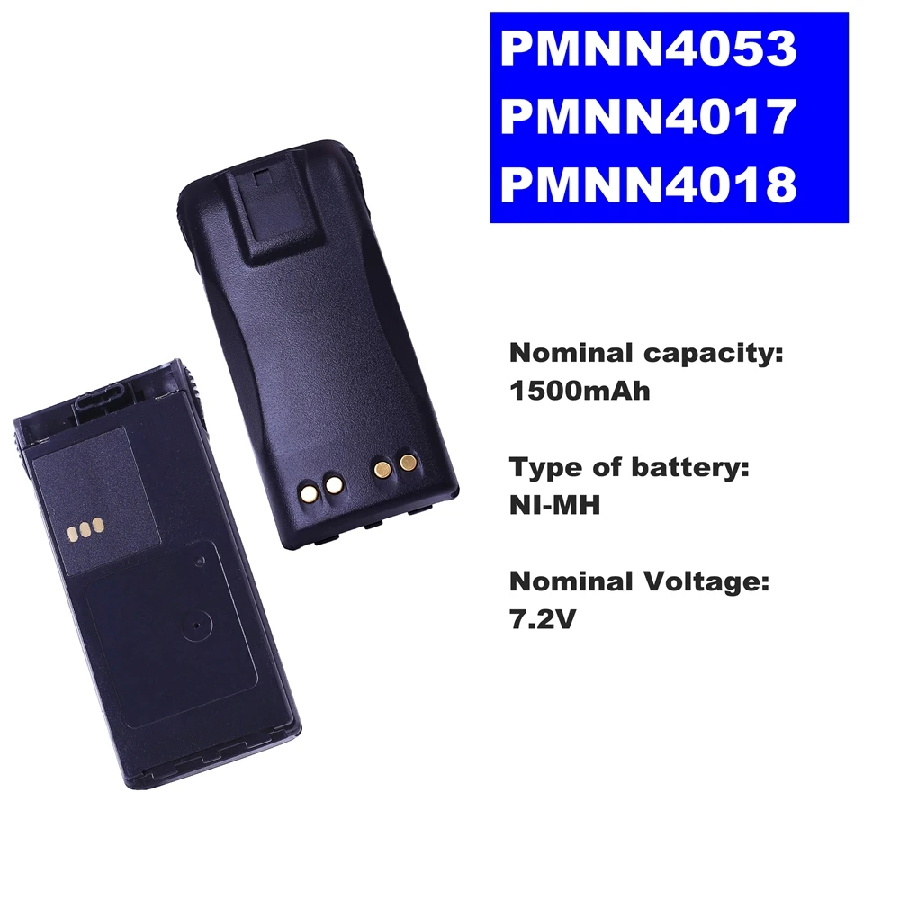 7.2V 1500mAh NI-MH Radio Battery PMNN4017 For Motorola Walkie Talkie GP88S-308 P040 P080 PRO-3150 CT250/450 Two Way Radio