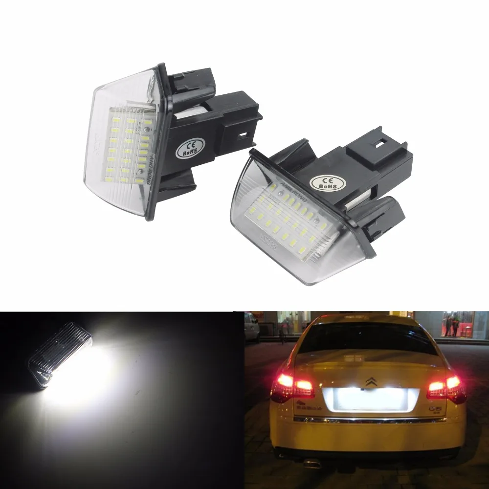 ANGRONG светодиодный номерной знак свет без ошибок для Peugeot 308 Estate 2007 2012 206 306 307 406 407