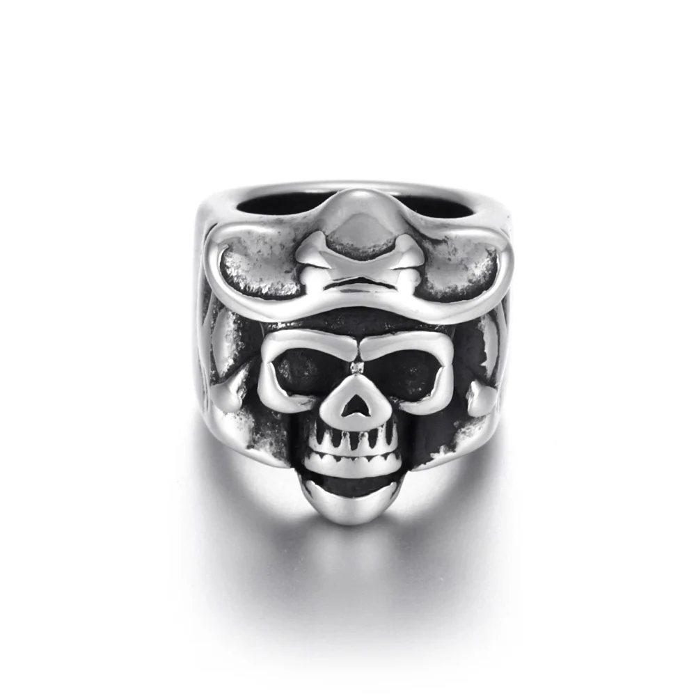 Skull 2 Бусины из нержавеющей стали с большим отверстием, череп хищников, шармы, ползунки, подходят 8 мм, кожаный браслет, изготовление ювелирных изделий, сделай сам, фурнитура из бисера - Цвет: Skull 2
