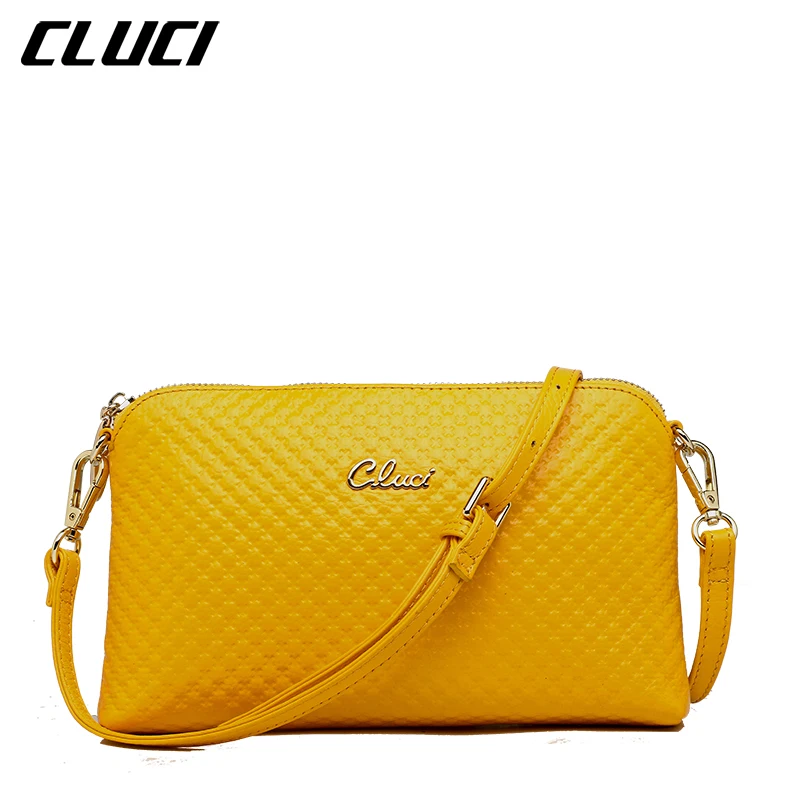 Cluci Для женщин сумка корова Пояса из натуральной кожи черный Розовый Желтый Дамы
