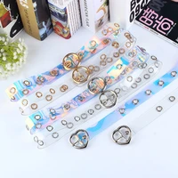 fashion color transparent women belt heart round pin buckle casual belts personality creative girl waistband for jeans pants z30
