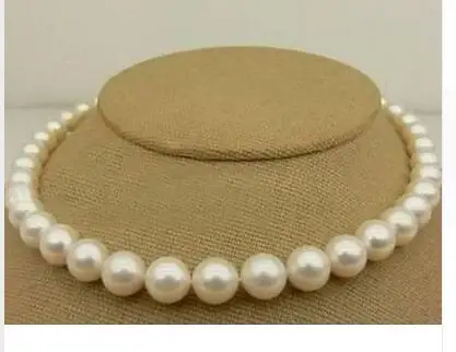 

women gift word Jewelry Beautiful 17INCH GOLD CLASP HUGE BIG 11-11.5MM PERFECT ROUND SOUTH SEA GENUINE WHITE PEARL NECKLACE
