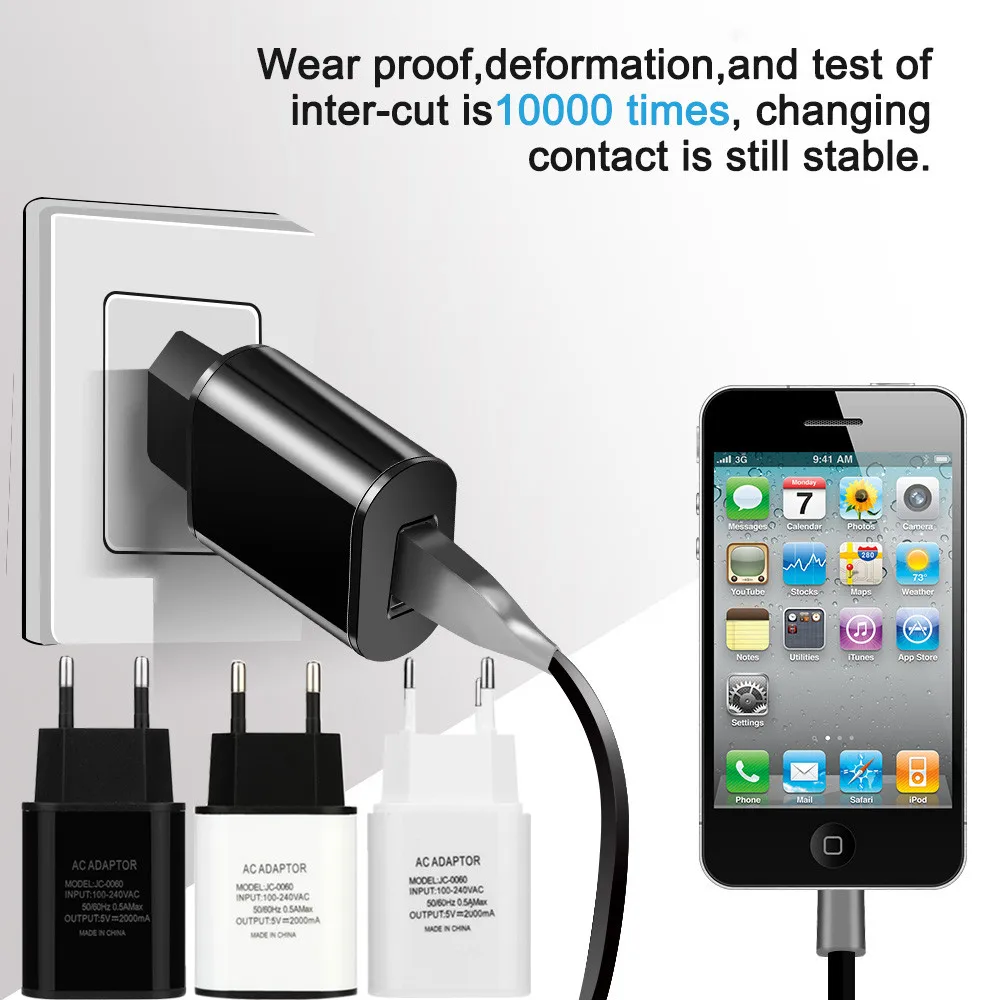 Зарядное устройство EU Plug USB настенное зарядное 5В 2А настенный адаптер зарядка