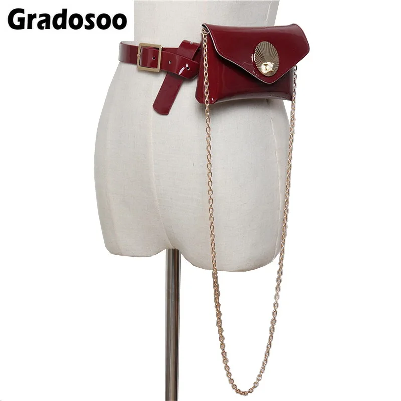 Gradosoo брендовые лакированные кожаные поясные сумки новая модная сумка через