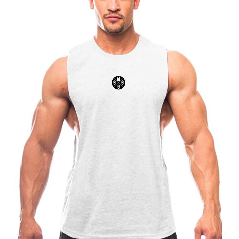 Muscleguys, мужские повседневные свободные майки для фитнеса, летние майки без рукавов с открытой стороной, нательная майка