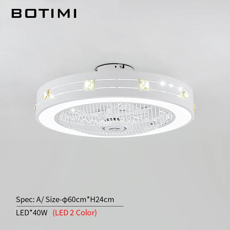 BOTIMI современный светодиодный потолочный вентилятор с подсветкой для Гостиная 220V охлаждающий вентилятор круглый потолочный вентилятор-люстра с дистанционным Управление - Цвет лезвия: A