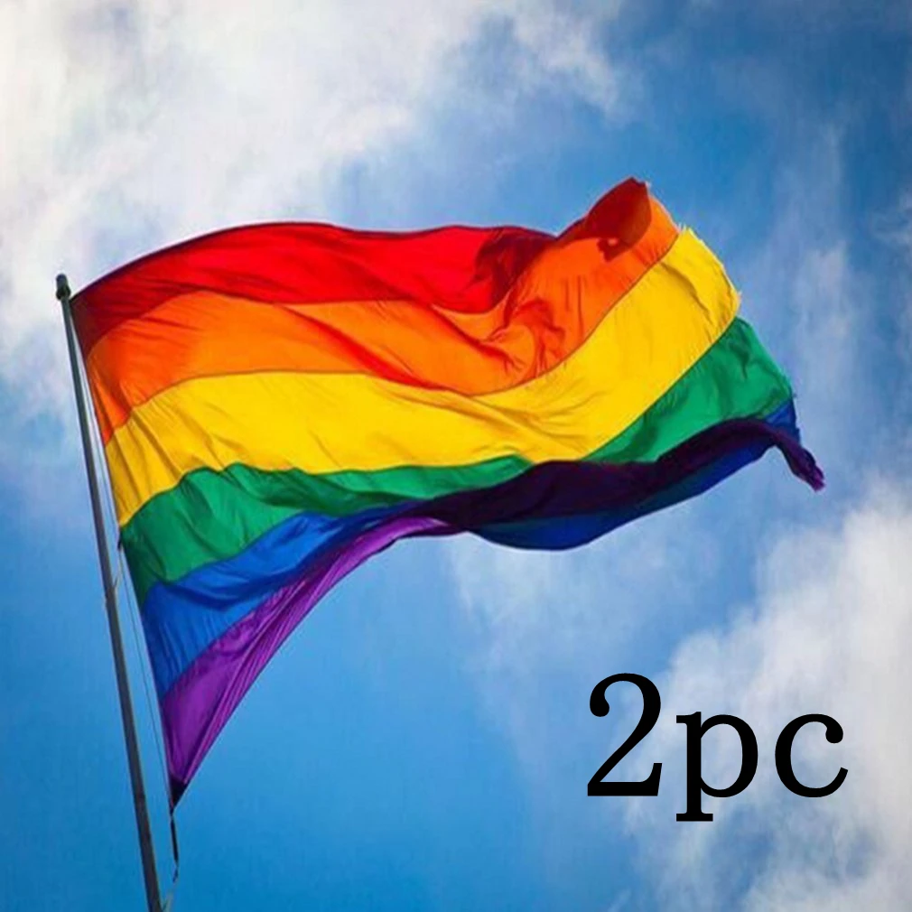 

LGBT 150*90cm 5*3ft Gay Lesbian Colorful Rainbow Flags Peace Banners Parade Flags Fade Resistance Pride Flag Home Decoration