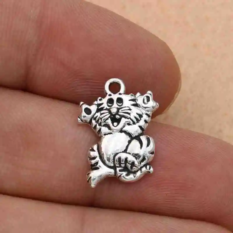 10 шт. смешанные античные посеребренные Подвески Love My Cat ювелирные изделия браслет