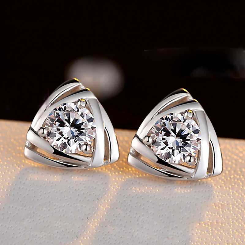 Женские Двойные треугольные серьги boucle d'oreille brincos серебристые ювелирные