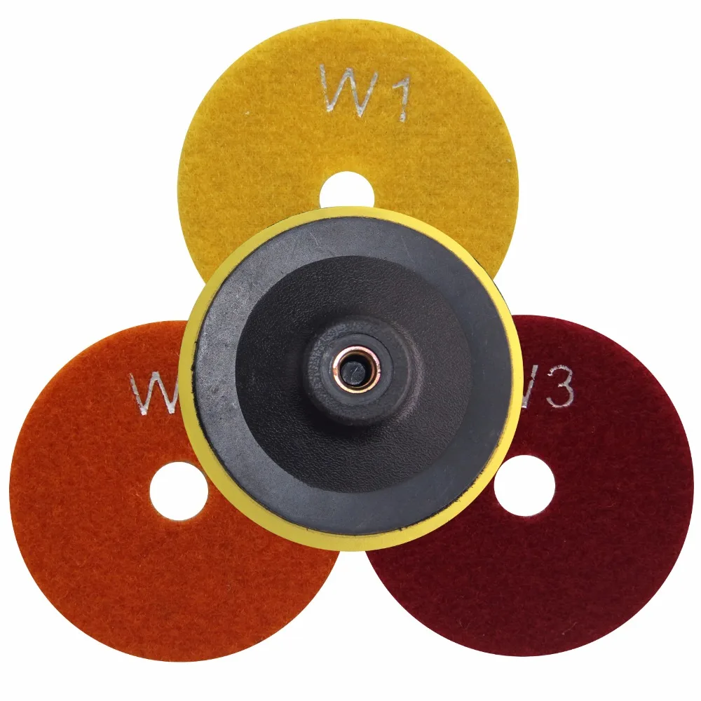 Алмазные 3 ступенчатые полировальные колодки для камня 4 дюйма 100