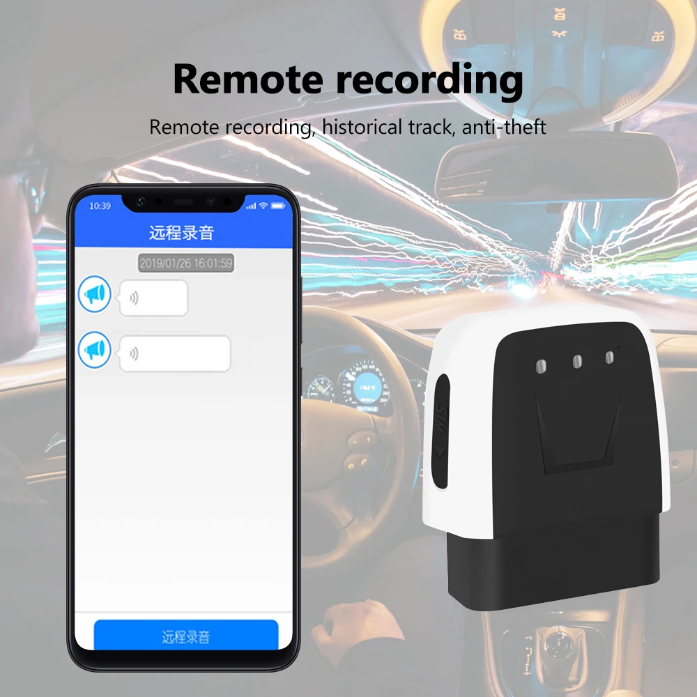 В режиме реального времени мини Plug Play OBD GPS Трекер obd Автомобильный gps трекер