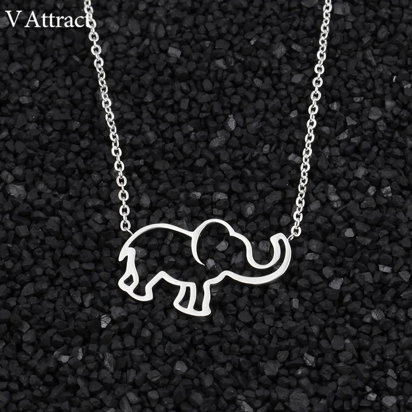 V Attract Gold Silver Bijoux Femme Tattoo Choker 2017 BFF Jewelry Lucky Origami Elephant Statement Necklace for Women Collier|statement