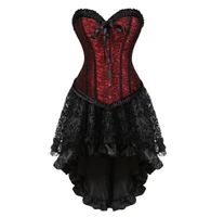 vintage steampunk corsets dress gothic overbust corset dress carnival dress showgirl costume petticoat mini skirt