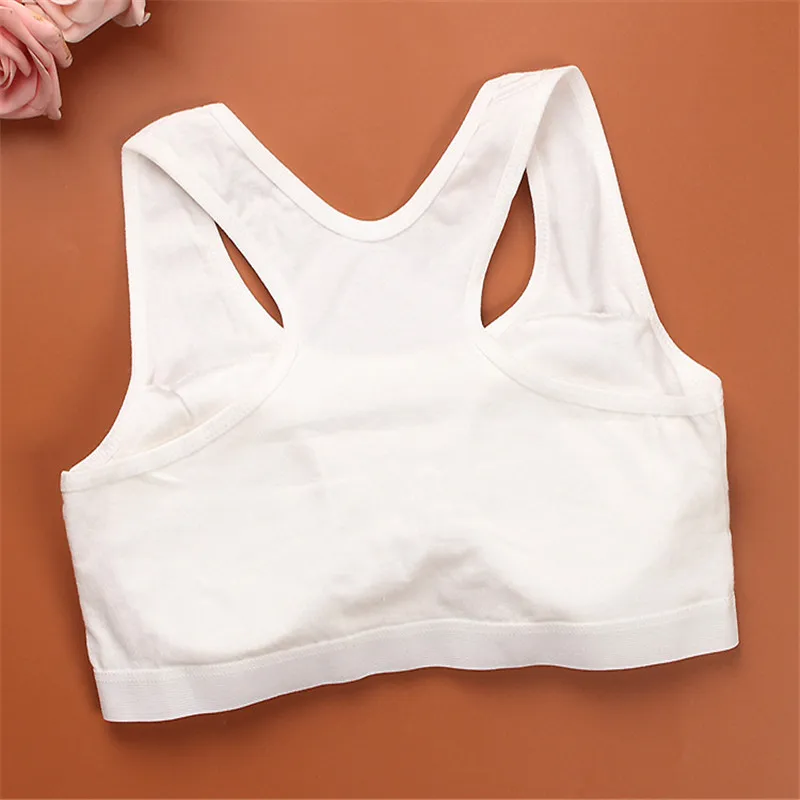 Kids Cotton Sports Training Bra Underwear Solid Color Letters Printed Scoop Neckline Teenage Puberty Girl Wireless Bralette Vest | Детская